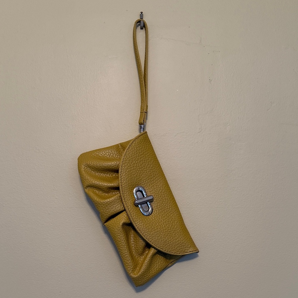 Mustard Yellow Wristlet Clutch